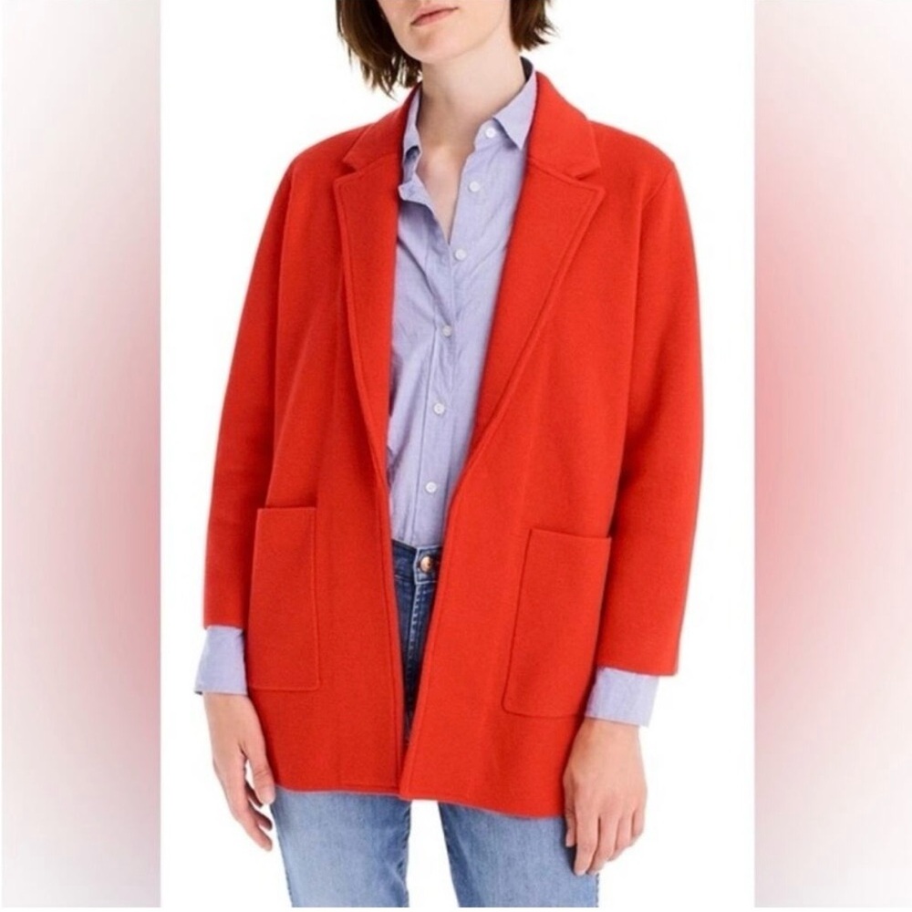 J. Crew Bright Red Sophie Sweater Blazer